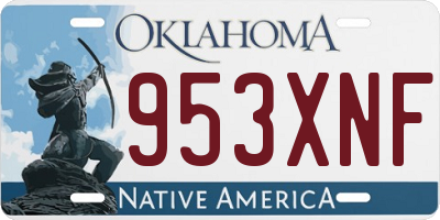 OK license plate 953XNF
