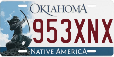 OK license plate 953XNX