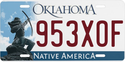 OK license plate 953XOF