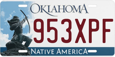 OK license plate 953XPF