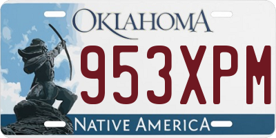 OK license plate 953XPM