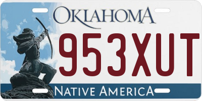 OK license plate 953XUT