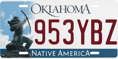 OK license plate 953YBZ