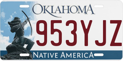 OK license plate 953YJZ