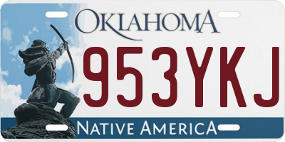 OK license plate 953YKJ