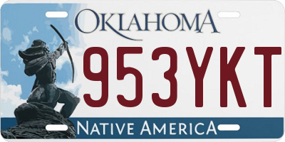 OK license plate 953YKT
