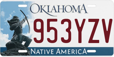 OK license plate 953YZV