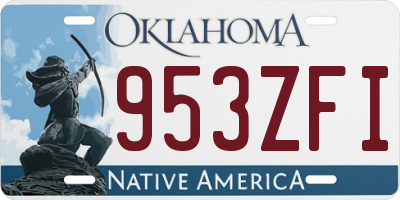 OK license plate 953ZFI