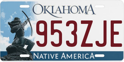 OK license plate 953ZJE