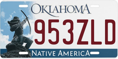 OK license plate 953ZLD