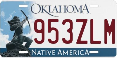 OK license plate 953ZLM