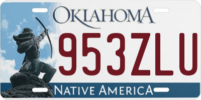 OK license plate 953ZLU