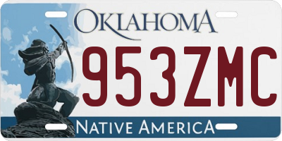OK license plate 953ZMC