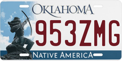 OK license plate 953ZMG