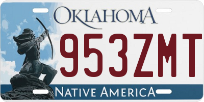 OK license plate 953ZMT