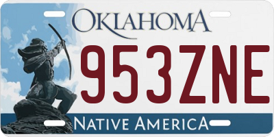 OK license plate 953ZNE