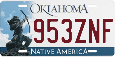 OK license plate 953ZNF