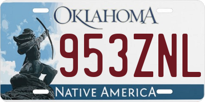 OK license plate 953ZNL