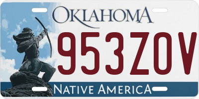 OK license plate 953ZOV