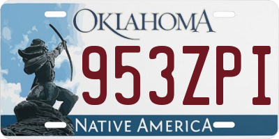 OK license plate 953ZPI