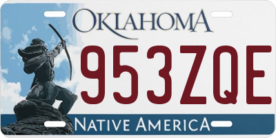 OK license plate 953ZQE