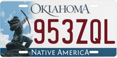 OK license plate 953ZQL