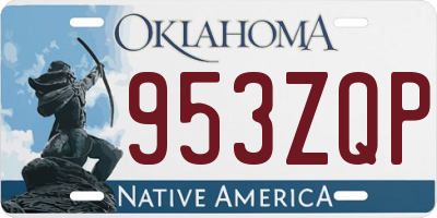 OK license plate 953ZQP