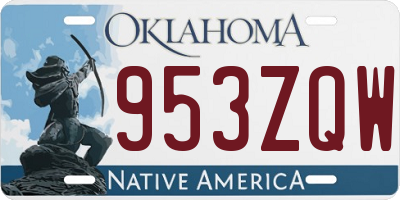 OK license plate 953ZQW