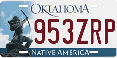 OK license plate 953ZRP