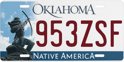 OK license plate 953ZSF