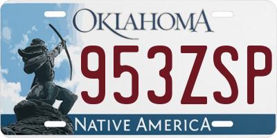 OK license plate 953ZSP