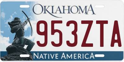 OK license plate 953ZTA
