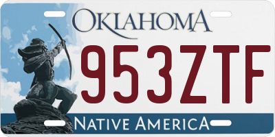 OK license plate 953ZTF