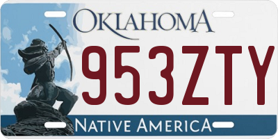 OK license plate 953ZTY