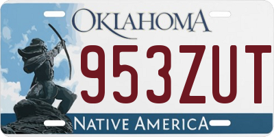 OK license plate 953ZUT