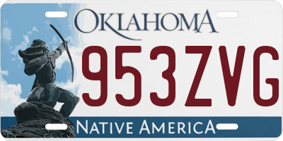 OK license plate 953ZVG