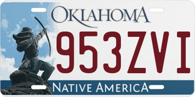 OK license plate 953ZVI
