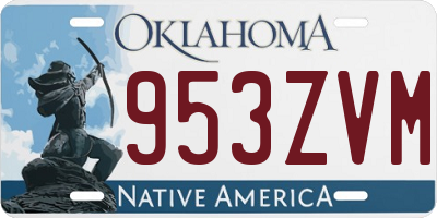 OK license plate 953ZVM