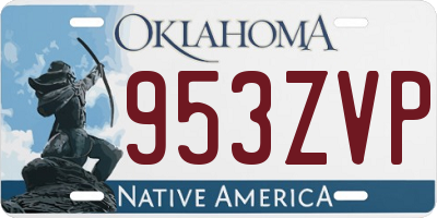 OK license plate 953ZVP