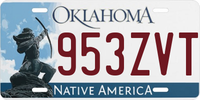 OK license plate 953ZVT