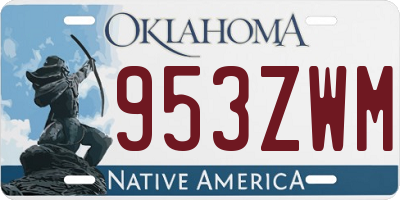 OK license plate 953ZWM