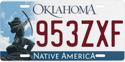 OK license plate 953ZXF