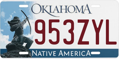 OK license plate 953ZYL