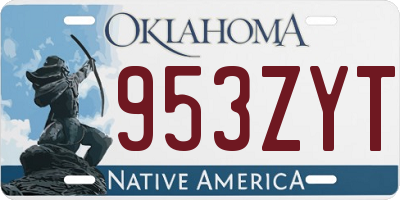 OK license plate 953ZYT