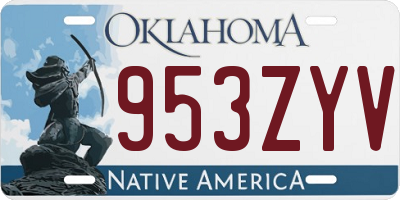 OK license plate 953ZYV