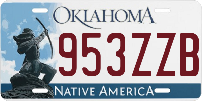 OK license plate 953ZZB