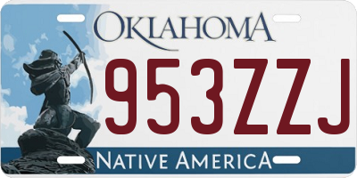 OK license plate 953ZZJ