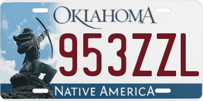 OK license plate 953ZZL