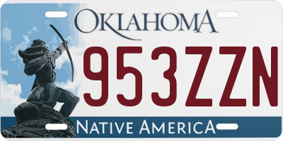 OK license plate 953ZZN