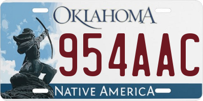 OK license plate 954AAC